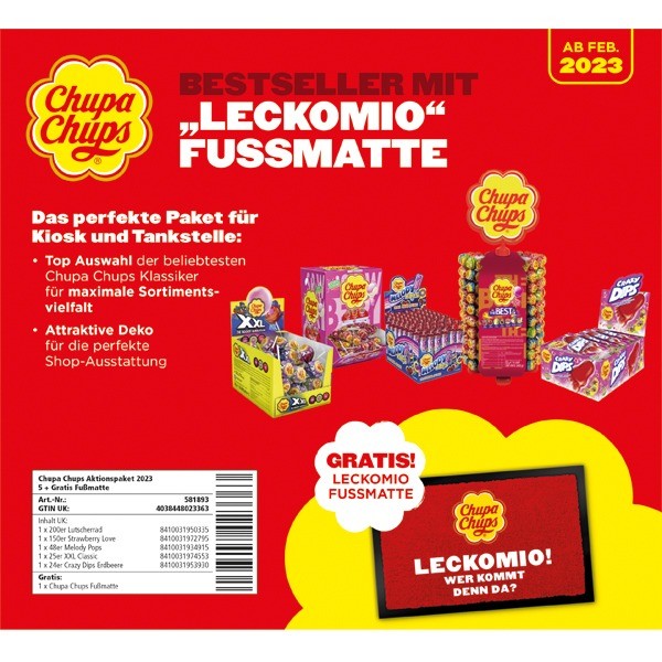 Chupa Chups Aktionspaket Lutscher 5+1 447-teilig