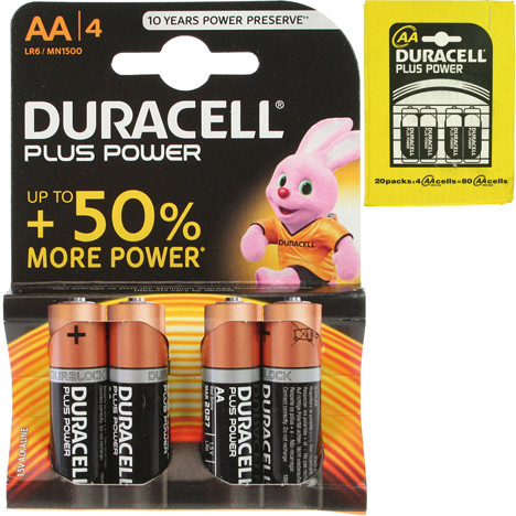 Batterie Duracell Plus Alkaline Mignon AA 4er
