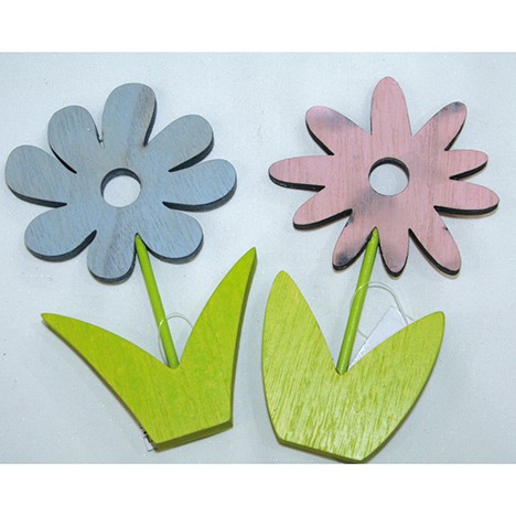 Woodenflower 14x8,5x1,5cm, designs/col. assort.