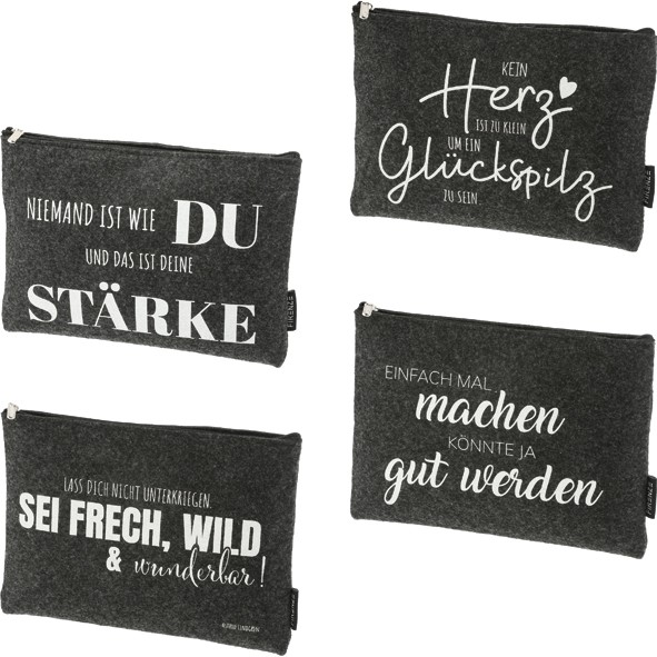 Filz Tasche 4-fach sortiert 21,5 x 15,5cm