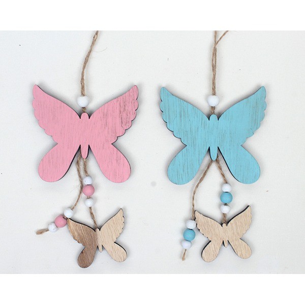Wooden Hanger 'Butterflies' 15x9cm
