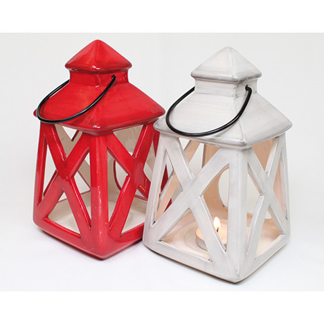 Laterne XXL 20x10x10cm mit Metallhenkel 24cm