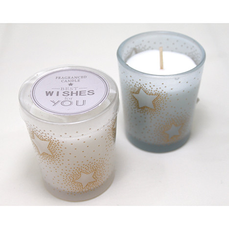 Scented breeze glass 'golden stars' with lid