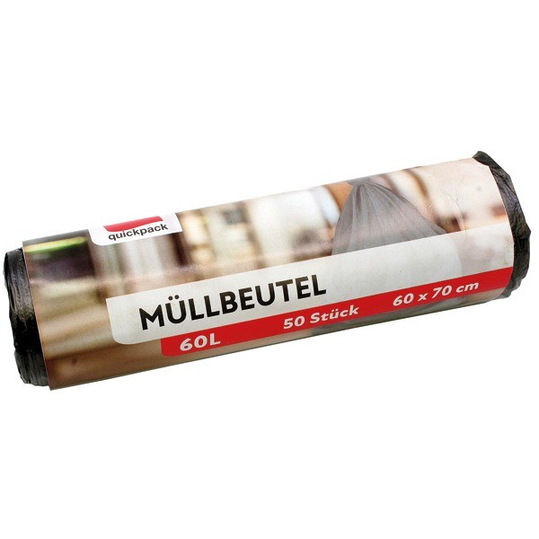 Müllbeutel 60L 60x70cm 50er auf Rolle grau