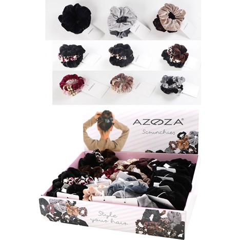 Hair Scrunchies 36pcs assorted in display box