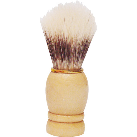 Shaving Brush Wooden Handle w/ Gold Ring 9cm