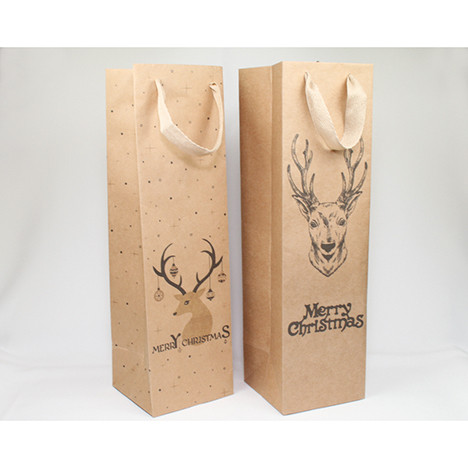 Gift bag 'Hirsch Natur' 35x10cm, bottle