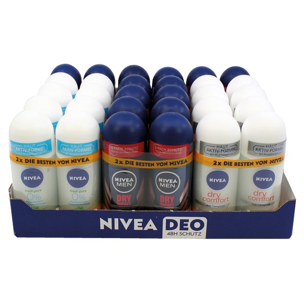 Nivea Deo Roll-on 2x50ml 40pcs mixed carton