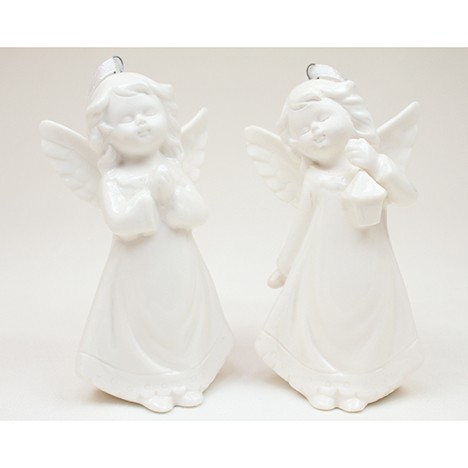 Porcelain angel white glossy 9,5x5cm