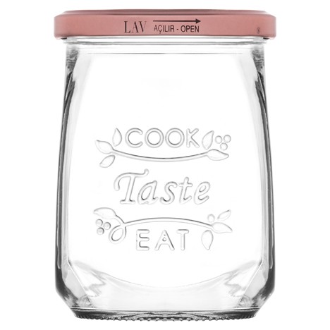 Glass Jar 550ml with lid, 11x8,2cm