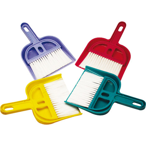 Dust Pan & Broom Set 20x15cm Colours Asstd.