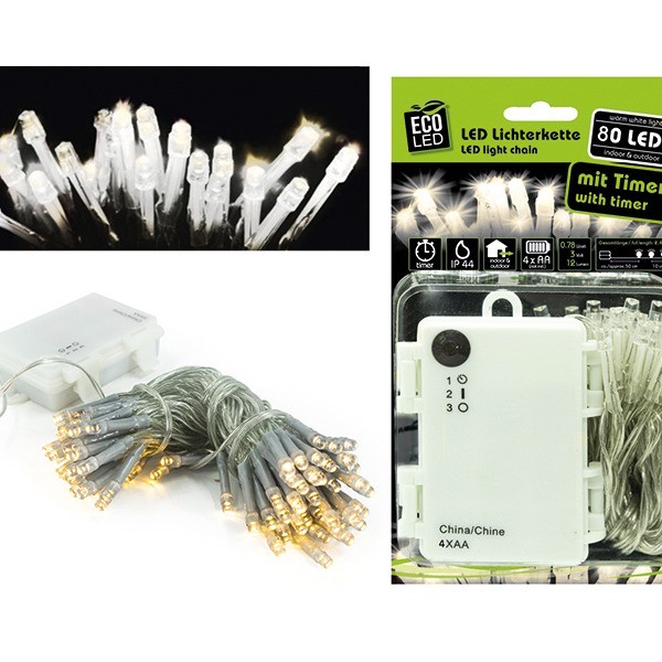 Fairylights 80 LED warm white, f. outdoor(IP 44)