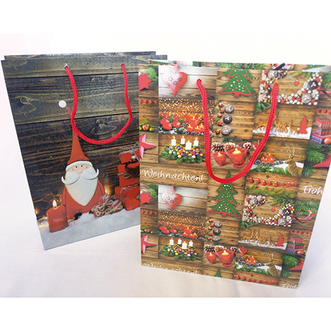 Gift bag 'wooden design', 35x25x8,5cm