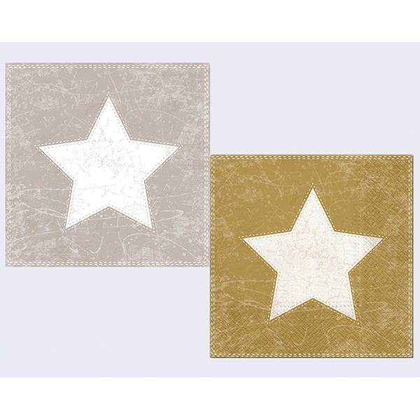 Napkins 20s, 3-ply 33x33cm 'Star Design'