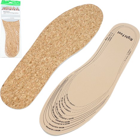 Insole made of Latex with cork to cut out