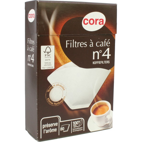 Coffee filter white number 4, 80 filters