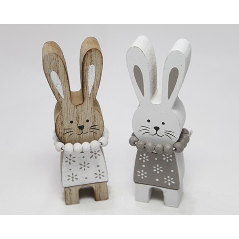 Wooden bunny with wooden ball chain 10x3x3,2cm
