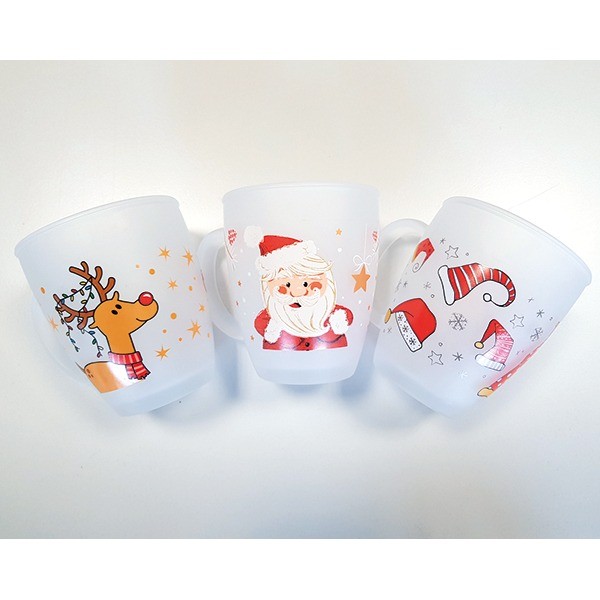 Glasbecher Matt-Weiß XL 300ml 4-fach sortiert