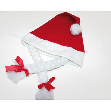 Felt Santa hat 65x41x28cm with plaits