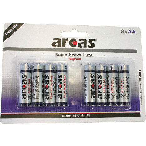 Batteries Arcas R06 Mignon AA pack of 8