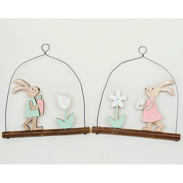 Metalldrahtaufhänger mit Hase XL 15x10cm,