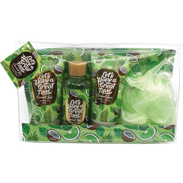 Bath set Coconut-lime, 80ml shower gel,