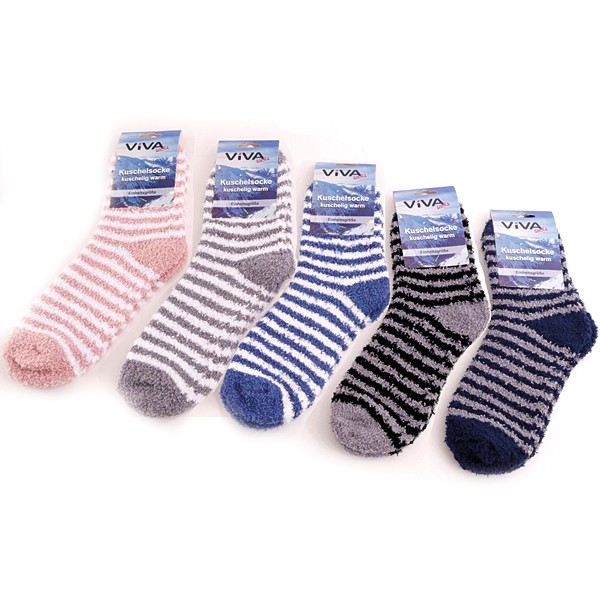 Socken Kuschelsocken Ringel Design 5 fach sort.,