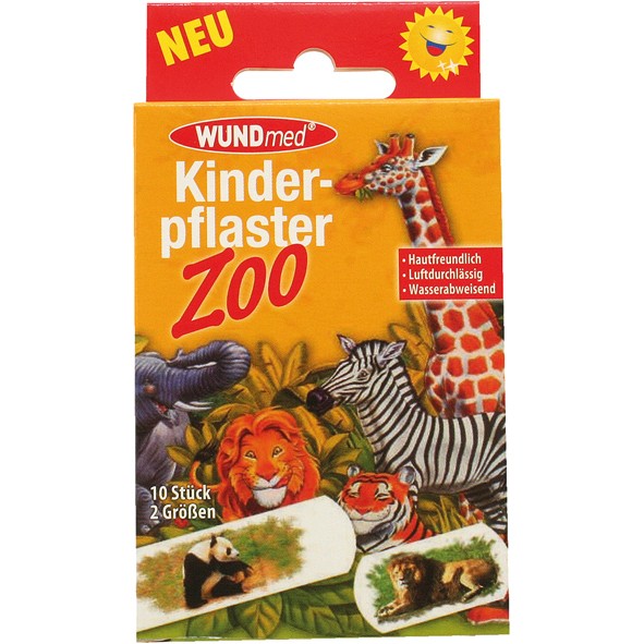 Wundverband Kinder Zoo Pflaster 10Stk, 2 Größen