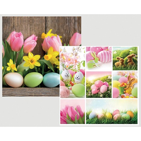 Premium Napkins 'Tulips/Eggs' 20pcs 33x33cm