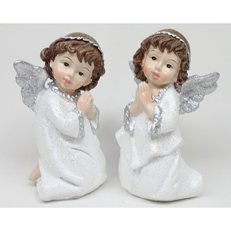 Polyresin angel white 11,5x6,5cm, 2 poses ass.