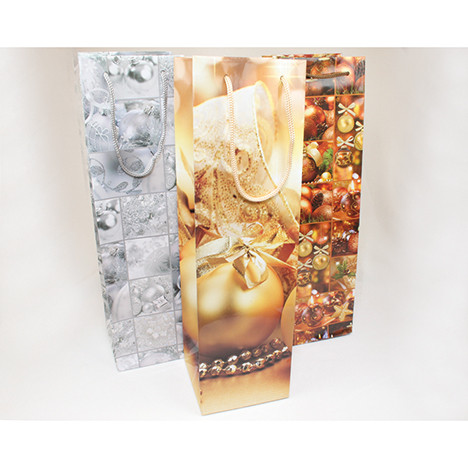 Gift bag Christmas ball bottle 35x10x10cm