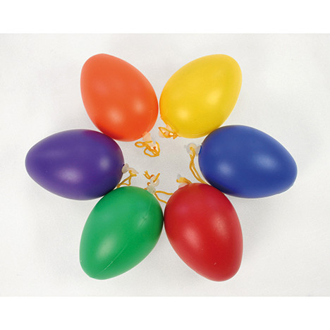 Eastereggs plastic set of 6 w. hanger, 6 cm