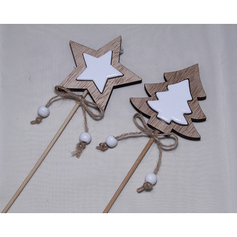 Wooden plug tree or star XL 30x7cm