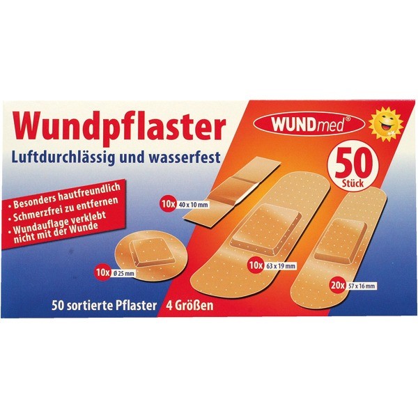 Wundverband Pflaster Sortiment 50Stk in 4 Gr.