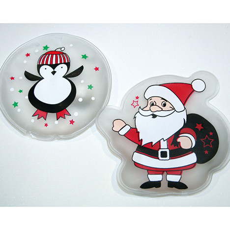 Pocket warmer 'Santa/Penguin' in round shape