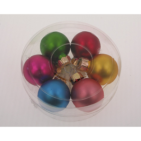 Christmas balls colorful set of 6 7,5x2,5cm