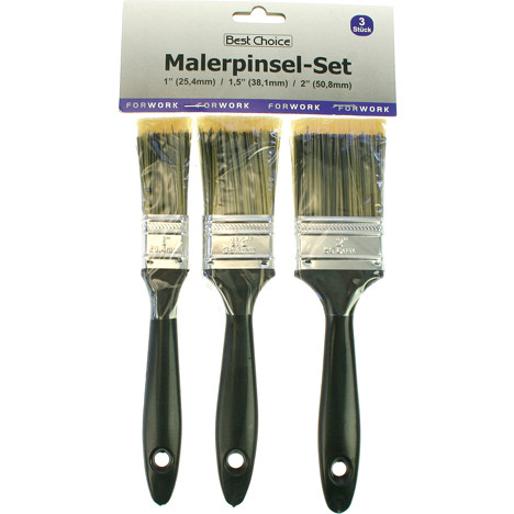 Paintbrush set of 3 ass. in sizes 2,5 / 3,8 /5cm