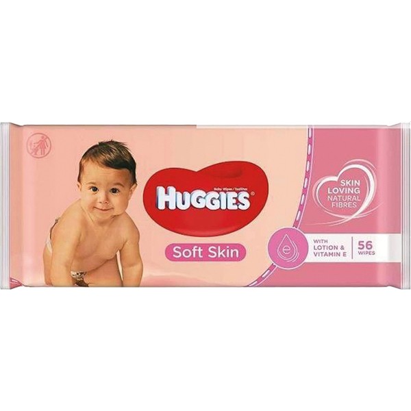 Huggies Soft Skin Feuchte Babypflegetücher 56