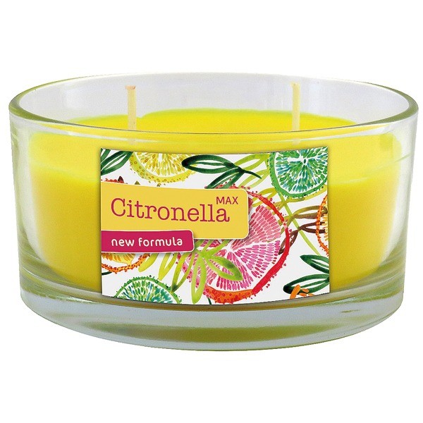 Kerze Citronella 250g gelb in Glas mit 2 Dochten