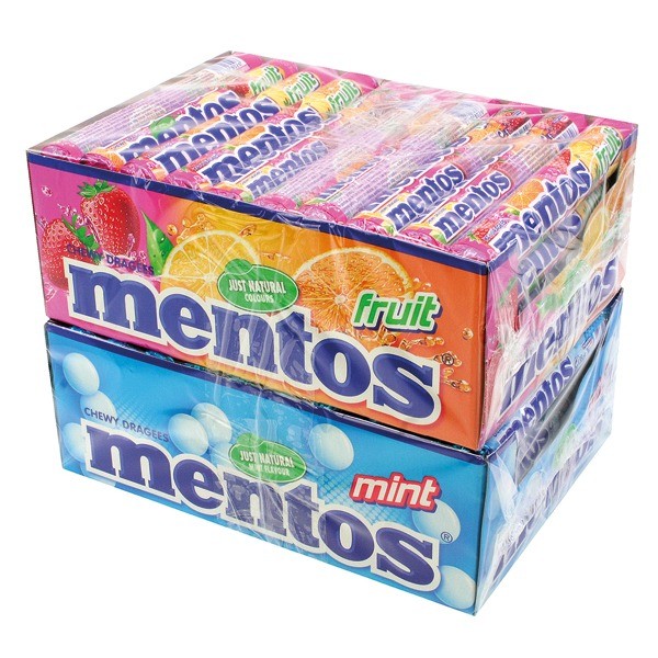 Food Mentos Chewing dragees 1pcs, 2fold assort.