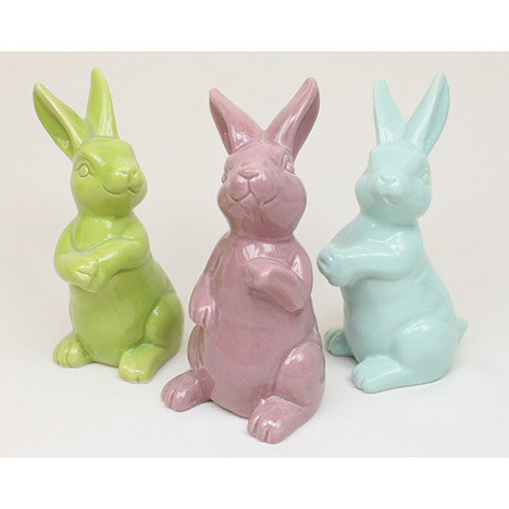 Rabbit 12x6cm in pastel 3 assorted