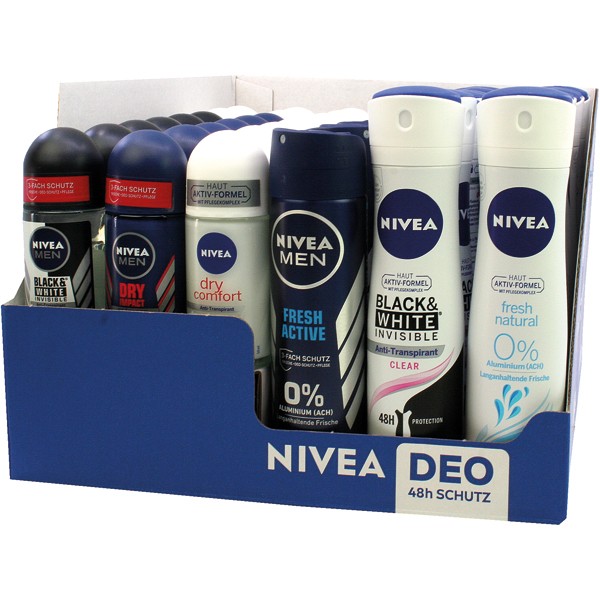 Nivea Bodyspray 150ml/Roll on 50ml 48's mix