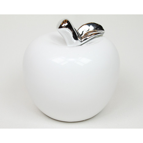 Apple white with chrome plated handle 8,5x8,5cm