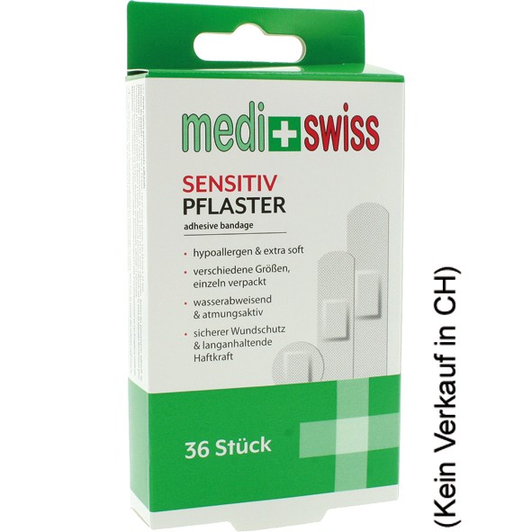 Bandage Medi+Swiss Strips Sensitive 36pcs