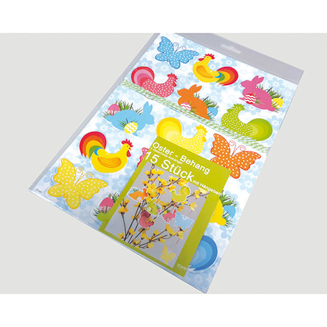 Easter Hanging XL 15-pcs with two-tone cord