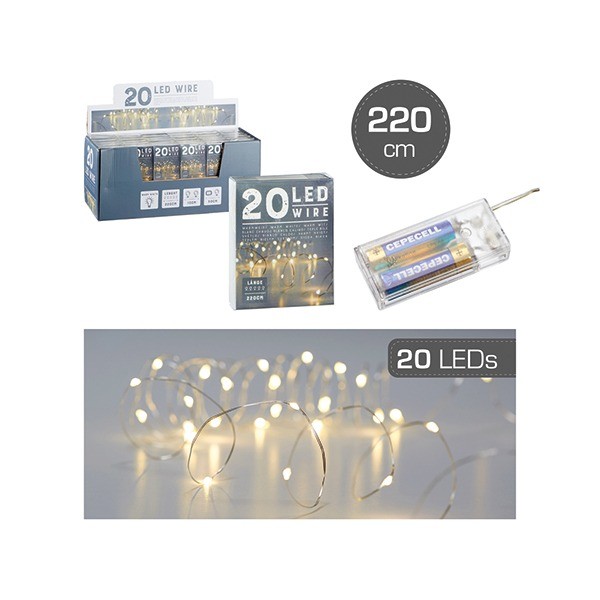 Lichterkette Draht/Micro 20 LED 220cm transp. Box