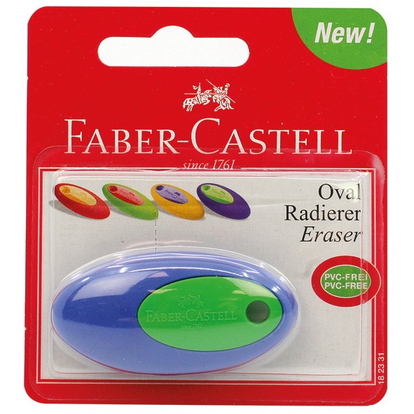 Faber Castell Radierer Oval PVC-frei 1er 4fb.sort