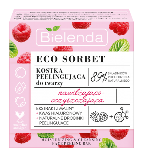 ECO SORBET Raspberry - peeling cube - moisturizing and cleansing 60 g