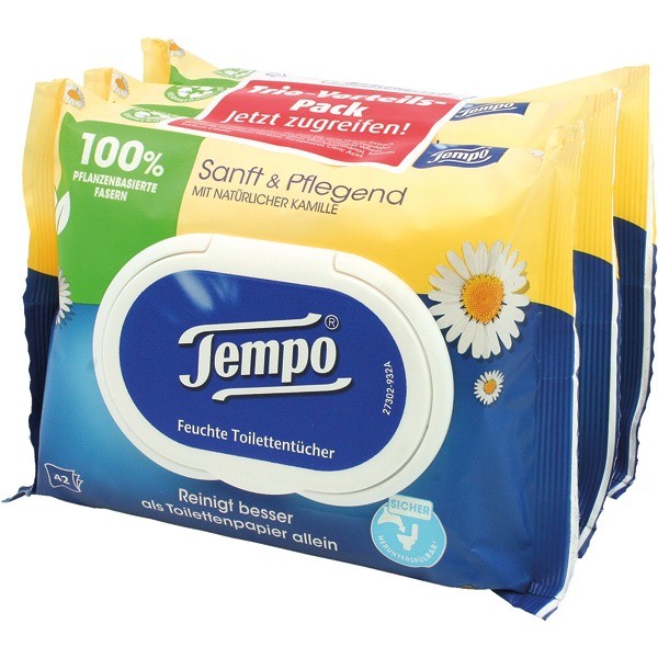 Tempo wet wipes 3x42pcs soft