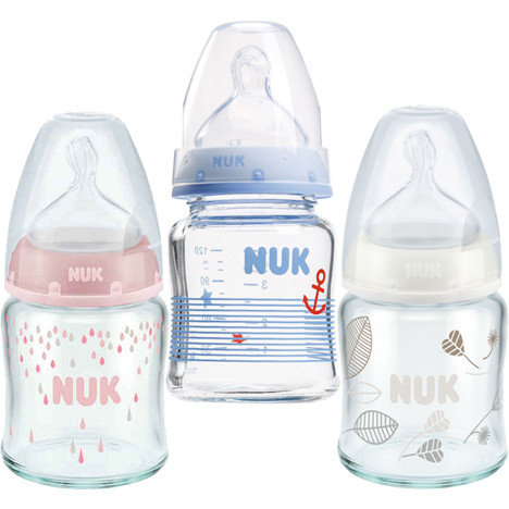 NUK Glasflasche, 120ml first Choice Plus Silikon